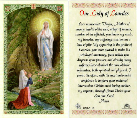 Holy Cards: Our Lady of Lourdes Card