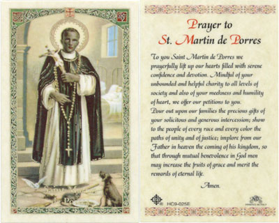 Holy Cards: Prayer to St. Martin de Porres
