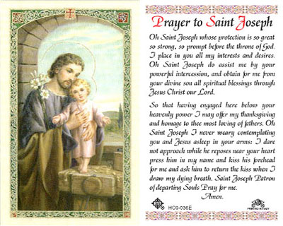 Holy Cards: Prayer to St. Joseph