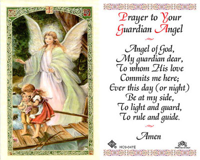 Holy Cards: Prayer to your Guardian Angel Holy Card