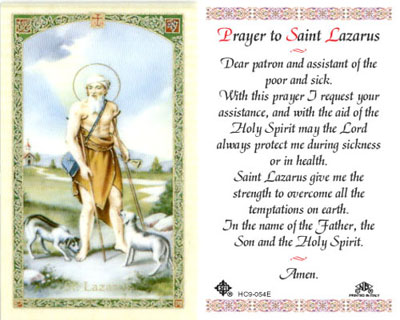 Holy Cards: Prayer to St. Lazarus