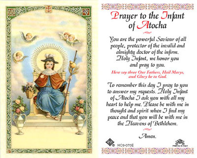 Holy Cards: Prayer to the Infant of Atocha
