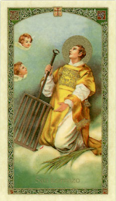 Holy Cards: Prayer to St. Lawrence