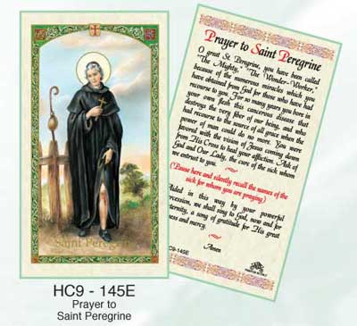 Holy Cards: Prayer to St. Peregrine Holy Card
