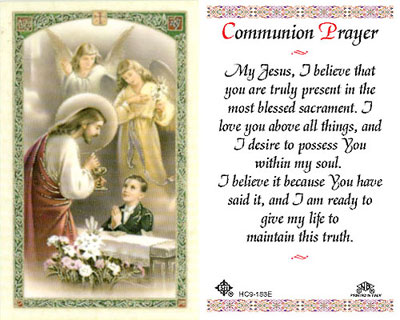 Holy Cards: Communion Prayer Holy Card (Boys)