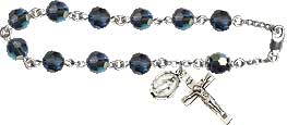 Rosary Bracelets: Rosary Bracelet - Blue Crystal