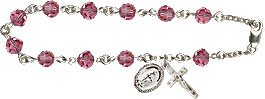 Rosary Bracelets: Rosary Bracelet - Rose Crystal