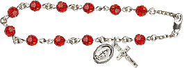 Rosary Bracelets: Rosary Bracelet - Ruby Crystal
