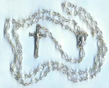 Pre-made Rosaries and Chaplets: Clear Glass Rosary