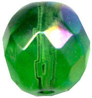 Glass Beads: AB Cz FP Emerald Glass 8mm