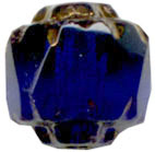 Glass Beads: Cathedral Cobalt w/Silver 8mm