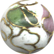 Unusual Beads: Cloisonne White 8mm