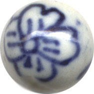 Unusual Beads: Porcelain Blue and White 10mm