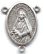 Rosary Centers : Silver Colored: St. Frances Cabrini Size 5 OX