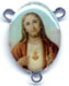 Rosary Centers : Silver Colored: Sacred Heart Colored Center