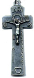 Rosary Crucifixes : Silver Colored: Primitive-Penal Crucifix Sz 5