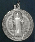 Religious Saint Holy Medal : Sterling Silver: St. Benedict (Round) SS* Medal