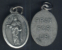 Religious Saint Holy Medal : Silver Colored: St. Rose of Lima OX medal Mdl