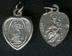 Religious Saint Holy Medal : Silver Colored: Scapular Heart OX medal Md