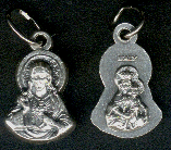 Religious Saint Holy Medal : Silver Colored: Scapular OX small medal