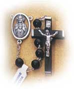 Items related to San Juan de la Cruz: Rosary 7mm Black Coco Wood
