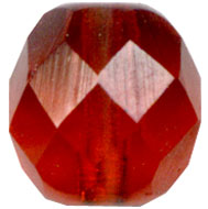 Glass Beads: Cz FP Ruby Red Glass 8mm