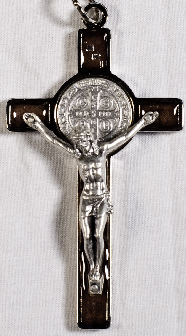 Crucifixes: St. Benedict Crucifix Brown Pl